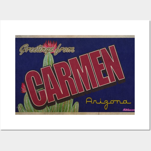 Greetings from Carmen, Arizona Wall Art by Nuttshaw Studios